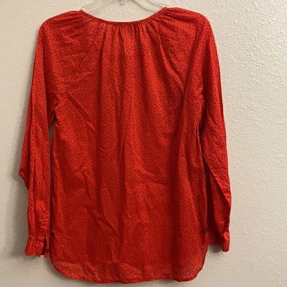LOFT Red polka dot long sleeve button down shirt!! - Picture 6 of 6